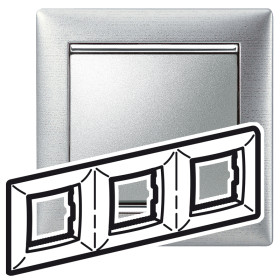 Legrand Valena Алюминий матовый Рамка 3-ая гориз.