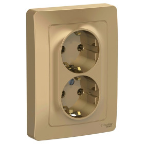 Systeme Electric Blanca внутр Титан Розетка 2-ая с/з без шторок, 16А, 250В