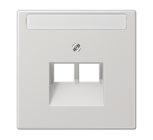 JUNG LS 990 Светло-серая Накладка 2-ой наклонной ТЛФ/комп розетки с полем для надписи