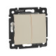 Переключатель двухклавишный - Legrand Valena - 10А 250В схема 6/2 безвинтовые зажимы - слоновая кость