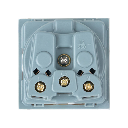 Розетка 45x45 с заземлением, с защ. шторками, 90 градусов, белая EKF