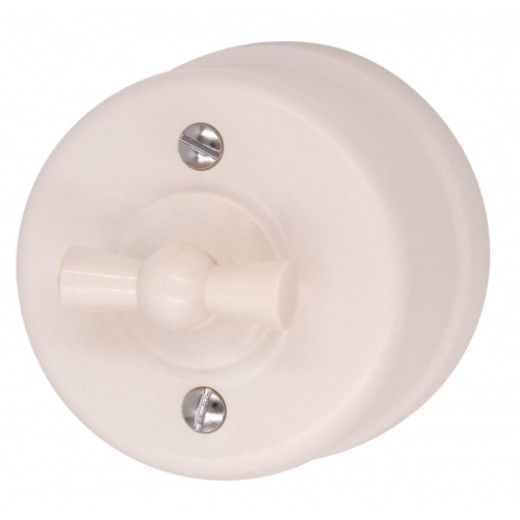 Лизетта Пластик Песочное золото Выключатель перекрёстный 1-кл