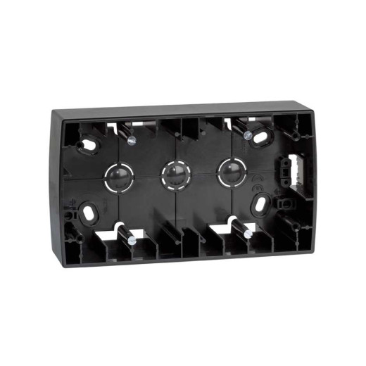 Коробка наружной установки на 2 поста,  89х158х27 mm, S82, графит