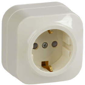 IEK GLORY РСш20-3-ХК Розет. 1-ая с з/к и з/ш о/у 16А GLORY крем.