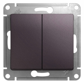 Systeme Electric Glossa Сиреневый туман Выключатель 2-клавишный, сх.5, 10AX