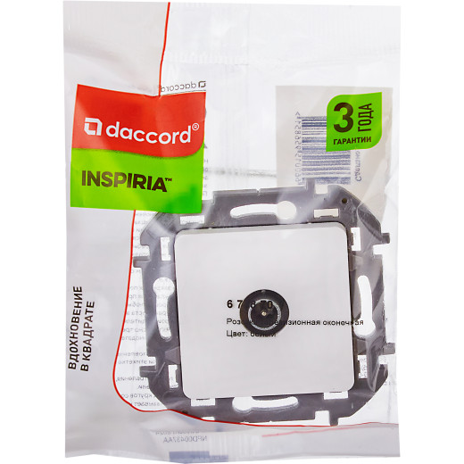 Розетка TV (телевизионная) - Legrand/Daccord Inspiria - оконечная - белый