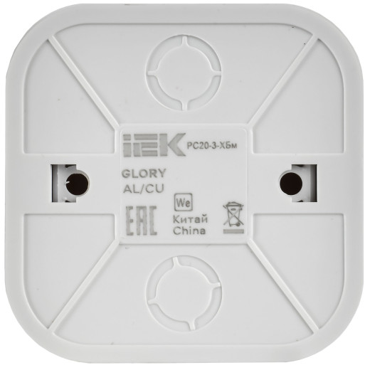 GLORY Роз. с з/к без з/ш о/у 16А РС20-3-ХБм бел. м. IEK