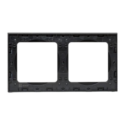 Стокгольм Рамка 2-местная металлическая черная EKF PROxima