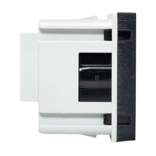 Розетка 45x45 с зазем., с защ. шторками, 90 градусов, черная, матовая EKF