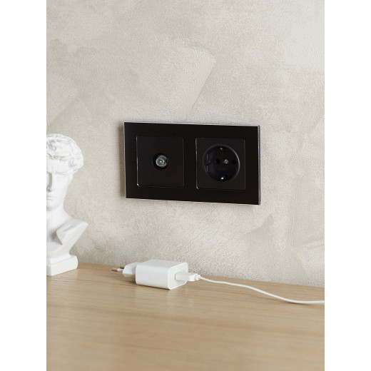 BRITE Рамка 2-мест. РУ-2-1-БрЧ металл черн. IEK