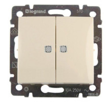 Legrand DIY Valena Крем Выключатель 2-клавишный с подсветкой.