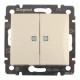Выключатель двухклавишный с подсветкой - Legrand Valena - 10А 250В схема 5L безвинтовые зажимы - слоновая кость