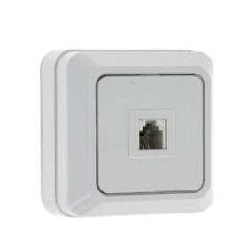 EKF Рим Розетка Phone 1-мест. бел..