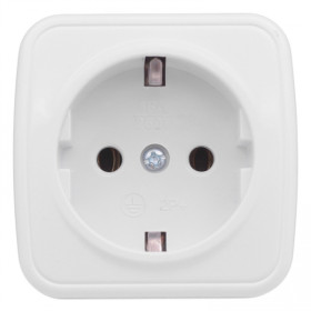 EKF Basic Минск Белый Розетка с/з, 16А, ОП.