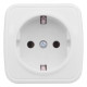 Минск Розетка 1-местная ОП 16А с заземлением белая EKF Basic