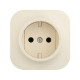 Розетка без заземления - Legrand Quteo - без шторок IP20 16А 250В винтовые зажимы накладной монтаж - слоновая кость