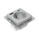 Механизм розетки с USB-A+С - 2шт, 16А, с заземлением, со шторками, белый Эпика EKF