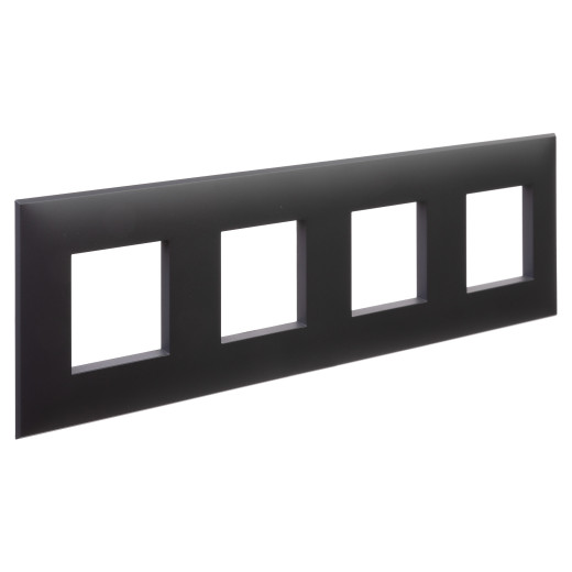 Рамка 4 поста (8 мод.), Avanti, черный матовый