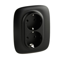 Legrand Valena ALLURE DIY Антрацит Розетка 2-ая с/з с защитными шторками, безвинт.зажим.