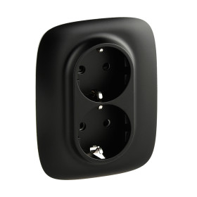 Legrand Valena ALLURE DIY Антрацит Розетка 2-ая с/з с защитными шторками, безвинт.зажим.