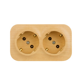 Legrand Quteo IP 20 Дерево Розеточный блок с предварительным подключением 2 x 2К+З без шторок - 16 A - 250 В~.