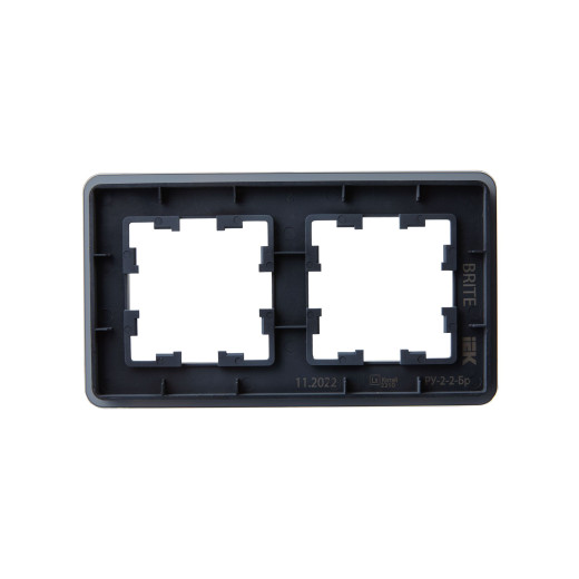 BRITE Рамка 2-мест. РУ-2-2-Бр стекло графит RE IEK