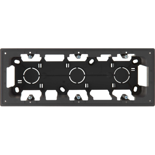 Монтажная коробка для накладного монтажа на 3 модуля, графит