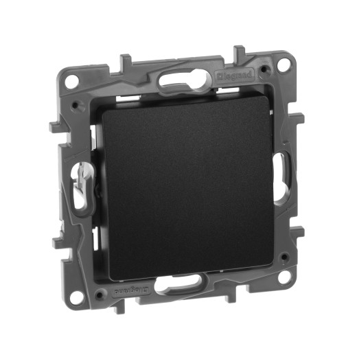 Переключатель одноклавишный - Legrand Etika - 10А 250В безвинтовые зажимы - антрацит