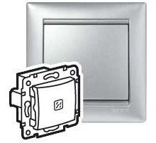 Legrand DIY Valena Алюм Выключатель 1-клавишный с подсветкой.