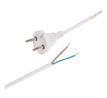 REXANT Шнур электрический с вилкой ПВС 2х0,75 мм2 1,5м (белый).