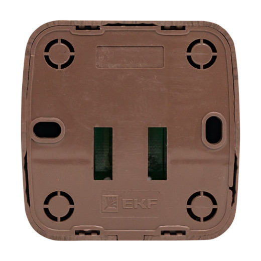 Розетка Phone 1-местная ОП Минск тёмное дерево EKF