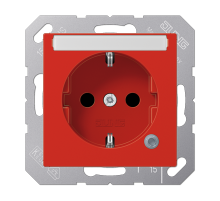 JUNG SCHUKO розетка с полем для надписи 6x46 мм, красная