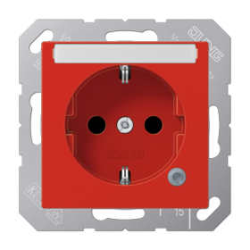 JUNG SCHUKO розетка с полем для надписи 6x46 мм, красная