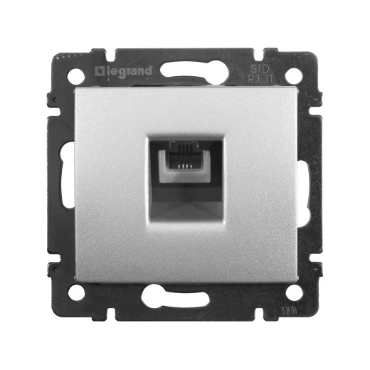 Розетка телефонная RJ11 - Legrand Valena - алюминий