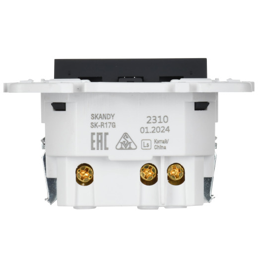 SKANDY Роз. с з/к/ш 16А с USB C 18Вт SK-R17G граф. IEK