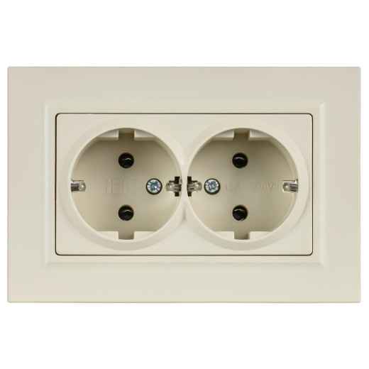 BRITE Роз 2-я с з/к без з/ш пл 16А сб РСПл12-3-БрКр беж IEK