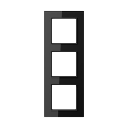 Рамка для вертикальной и горизонтальной установки, 3 поста, стекло, черный, A CREATION