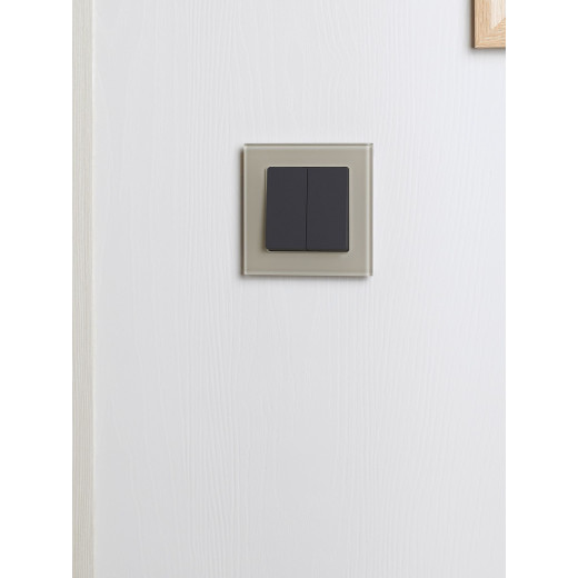 BRITE Рамка 1-мест. РУ-1-2-БрД стекло дым. IEK