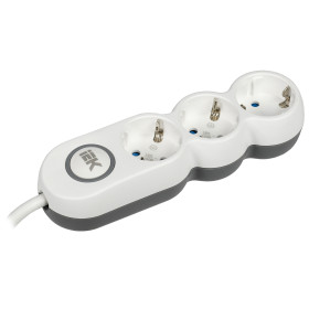 IEK UNO Удлинитель У03В 3 места 2P+PE/3м 3х1,5мм2 16А/250В UNO