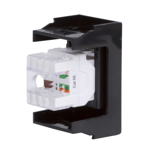 Компьютерная розетка RJ-45, кат. 5е, 8P8C, Viva, черная, 1 модуль