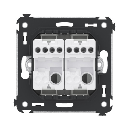 Кнопка двухклавишная в стену, Avanti, белое облако