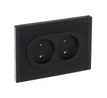 IEK FORTE&PIANO Черный Розетка 2-я б/з безвинтовое крепление 10А FP126