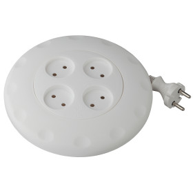 ЭРА Удлинитель электрический UR-4-7m-W рулетка без заземления 4 розетки 7м 2x1мм2 10А белая