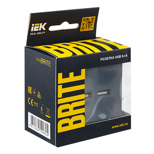 BRITE Роз. USB A+A 3,1А РЮ10-1-БрМ мар. IEK