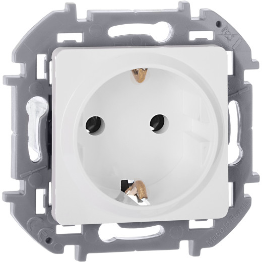 Розетка с заземлением - Legrand/Daccord Inspiria - без шторок 16А 250В винтовые зажимы - белый