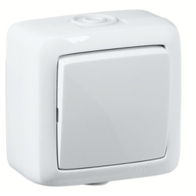 Hegel Альфа наруж Белый ВА16-211 Выключатель 1-клавишный, брызгозащищенный
