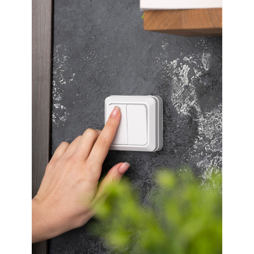 Рим Выключатель 2-клавишный 10А белый EKF