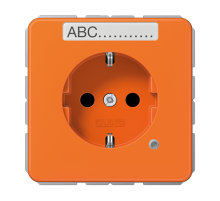 JUNG SCHUKO-розетка с полем для надписи и индикатором, оранжевая