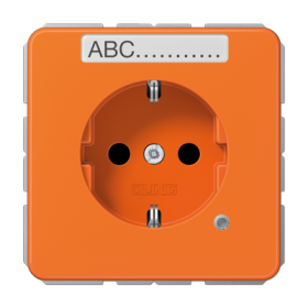 JUNG SCHUKO-розетка с полем для надписи и индикатором, оранжевая