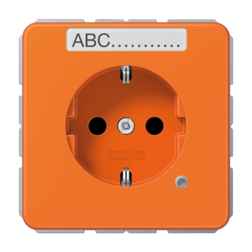 SCHUKO-розетка с полем для надписи и индикатором